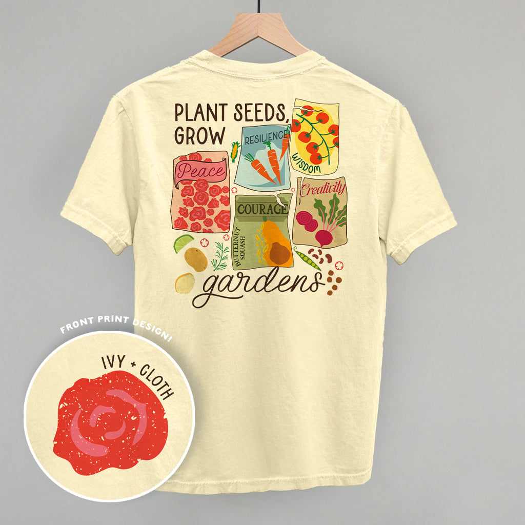 Plants Seeds Grow Gardens (Back Print) T-Shirts