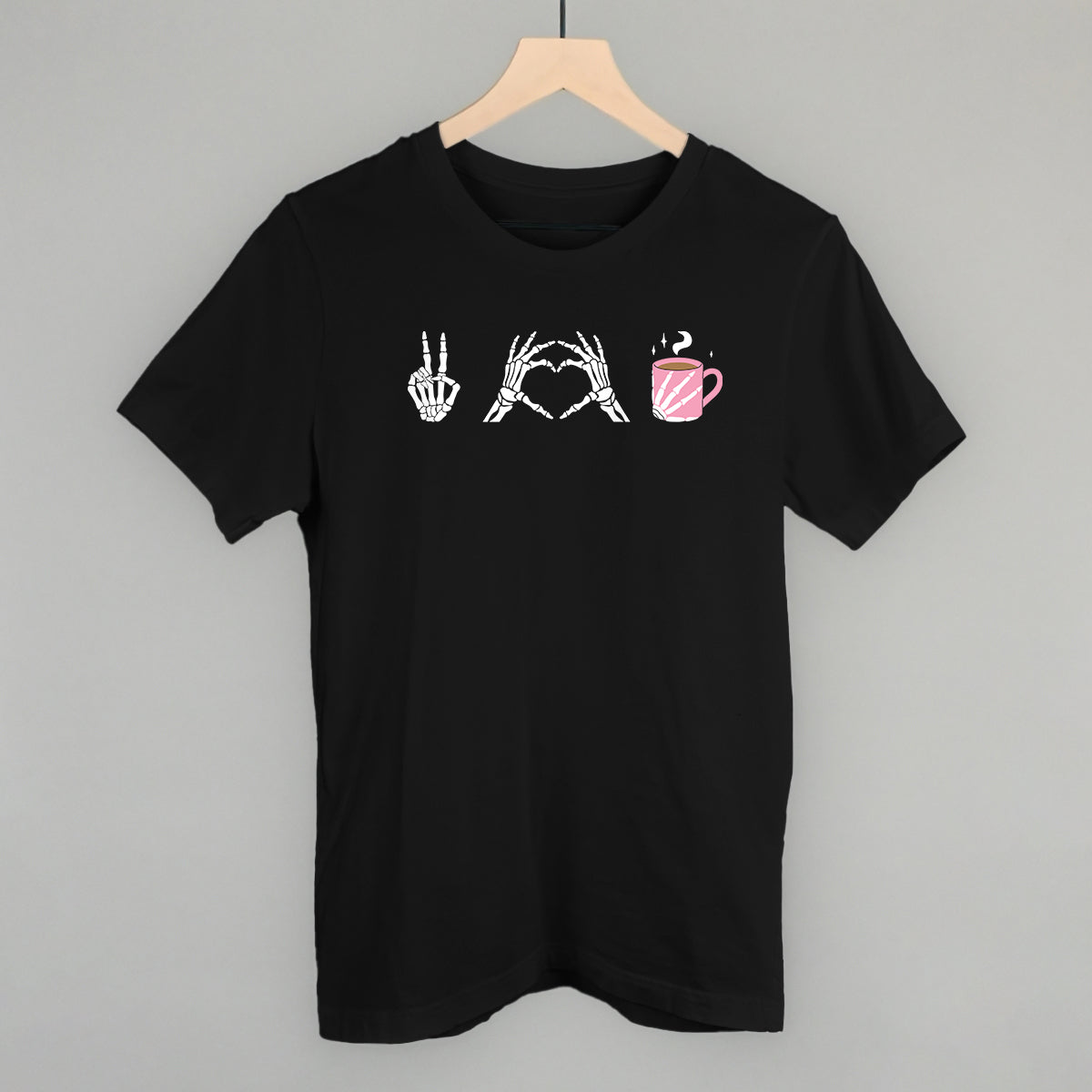 Peace Love Coffee Skeleton T-Shirts