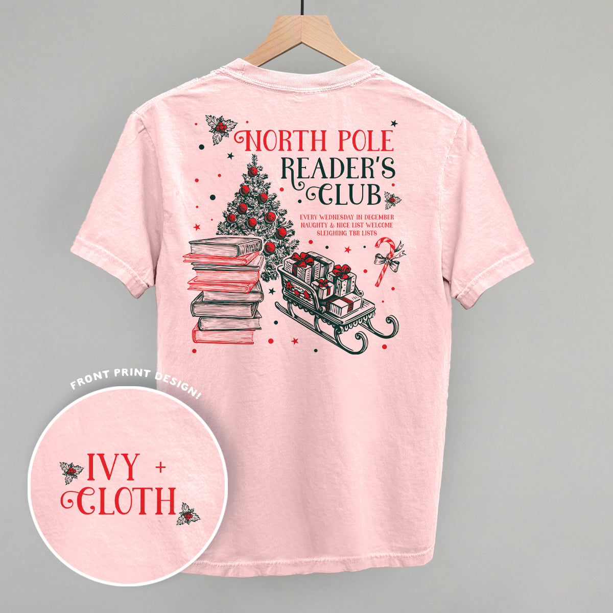 North Pole Reader'S Club (Back Print) T-Shirts
