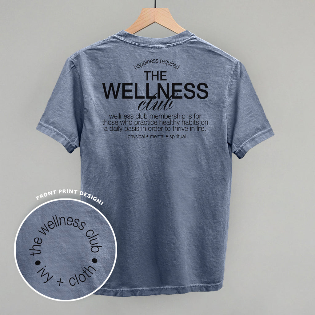 Wellness Club Black (Back Print) T-Shirts