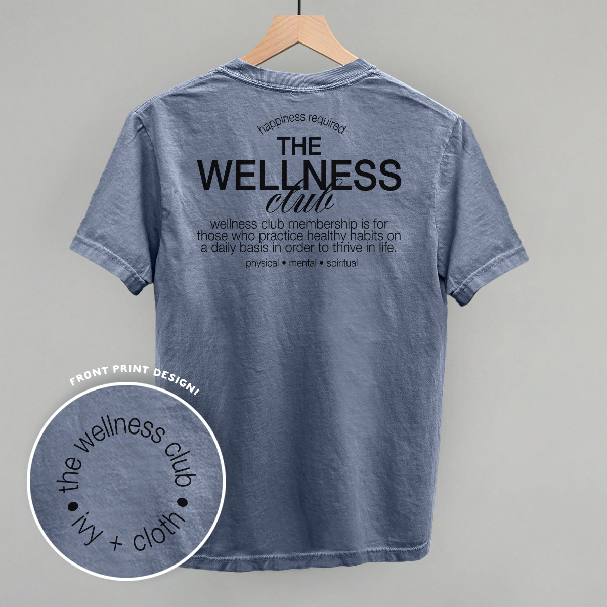 Wellness Club Black (Back Print) T-Shirts