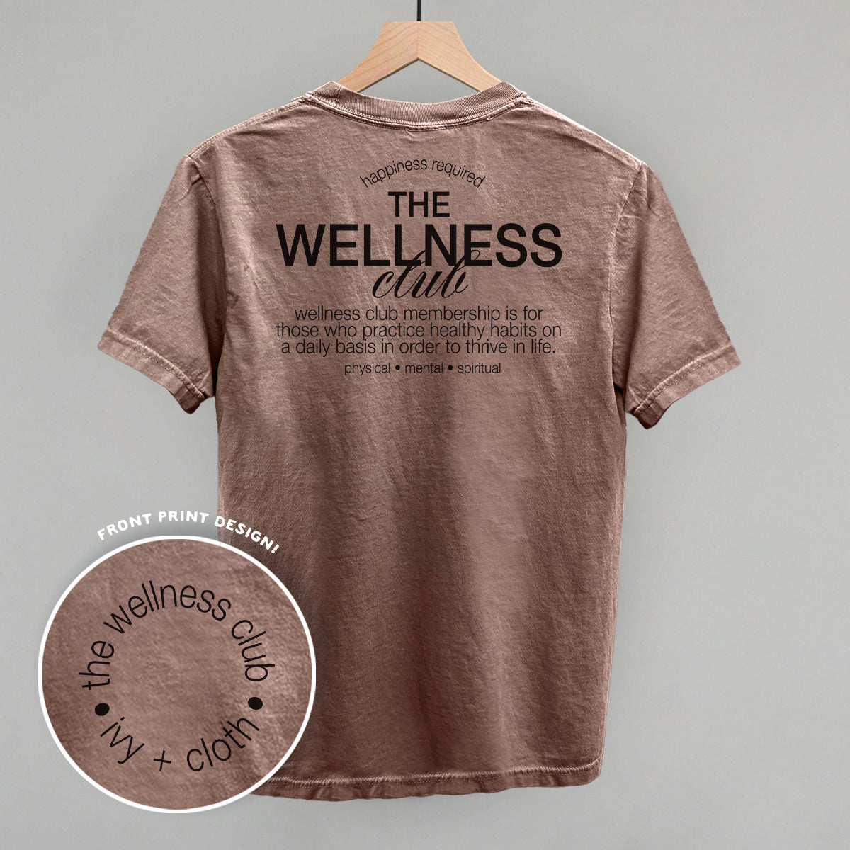 Wellness Club Black (Back Print) T-Shirts