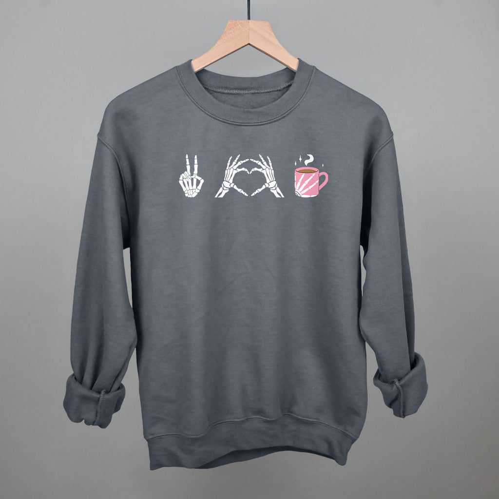Peace Love Coffee Skeleton T-Shirts