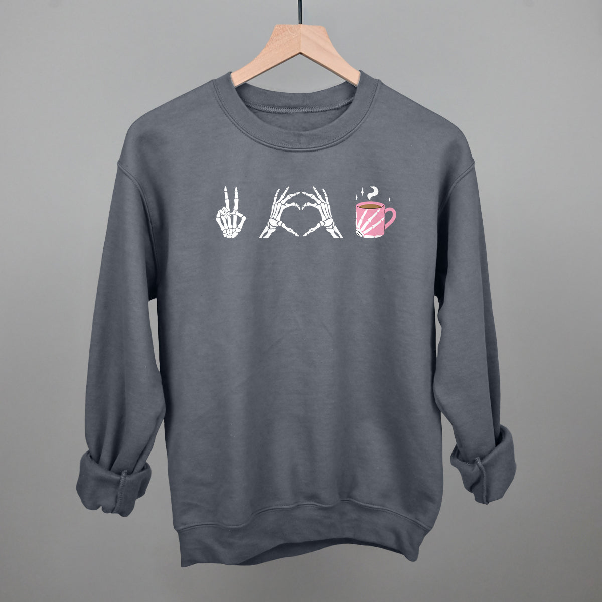 Peace Love Coffee Skeleton T-Shirts