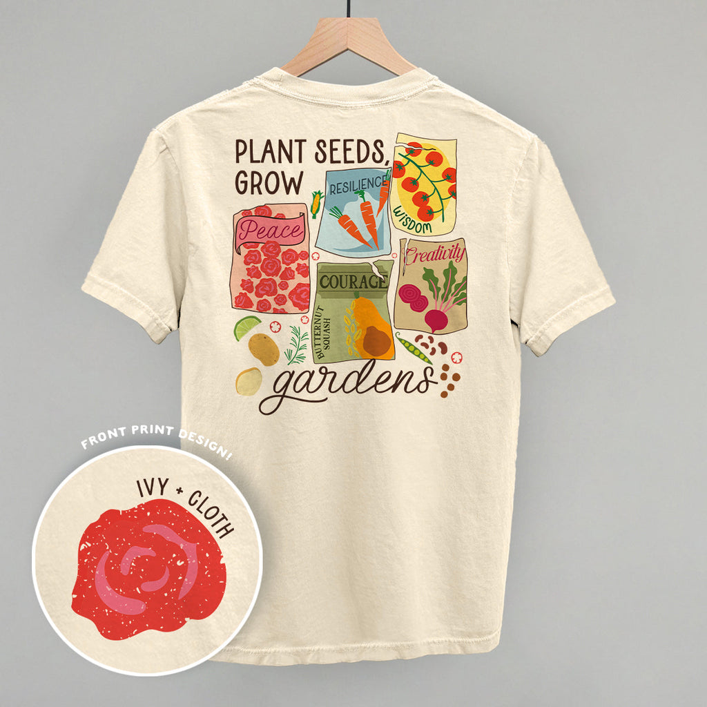 Plants Seeds Grow Gardens (Back Print) T-Shirts