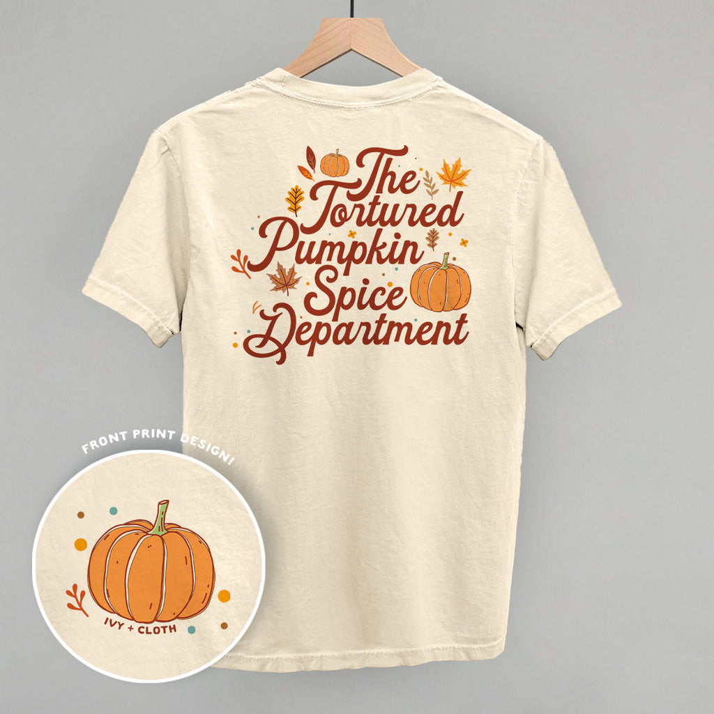 Tortured Pumpkin Spice Department (Back Print) T-Shirts