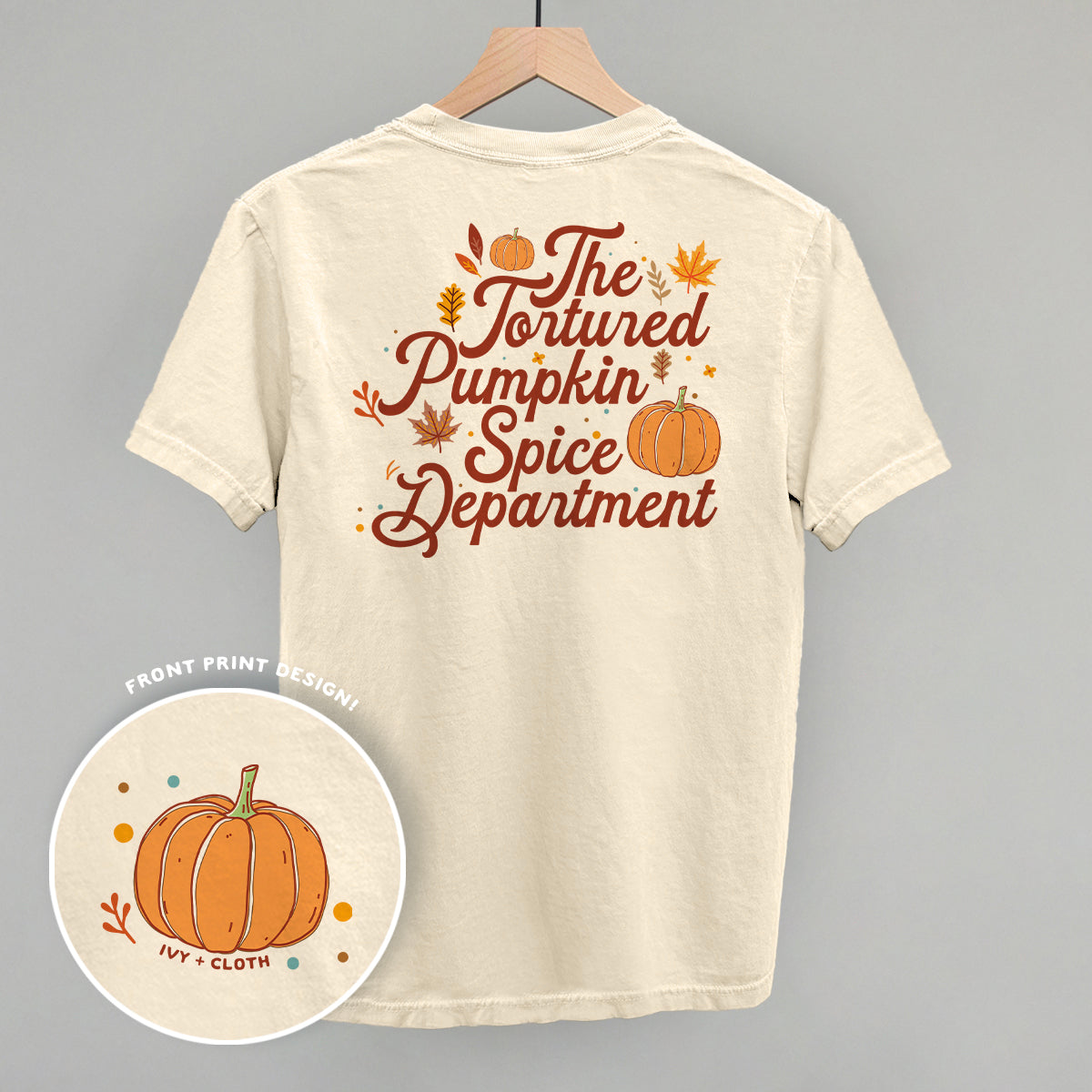 Tortured Pumpkin Spice Department (Back Print) T-Shirts