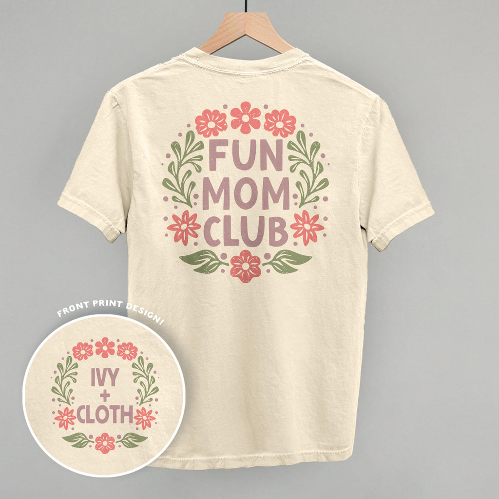 Fun Mom Club Floral (Back Print) T-Shirts