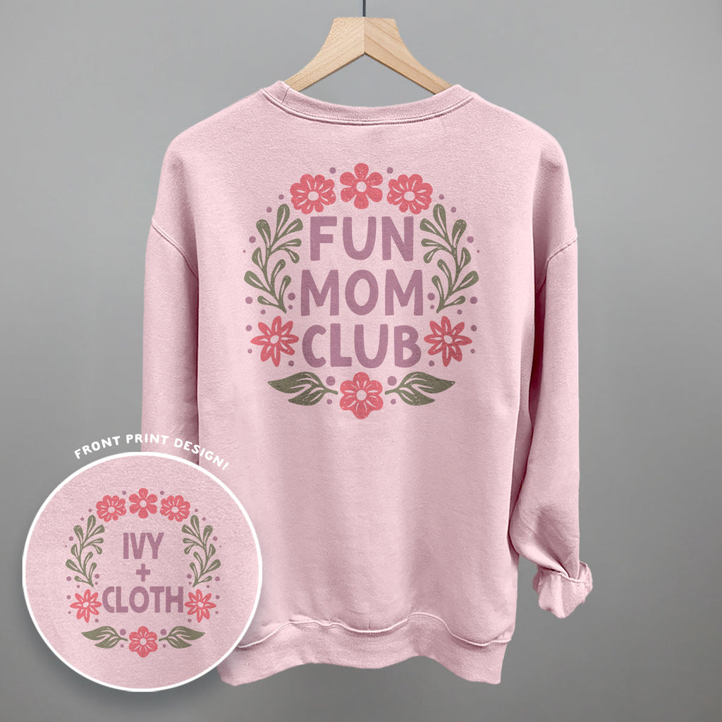 Fun Mom Club Floral (Back Print) T-Shirts