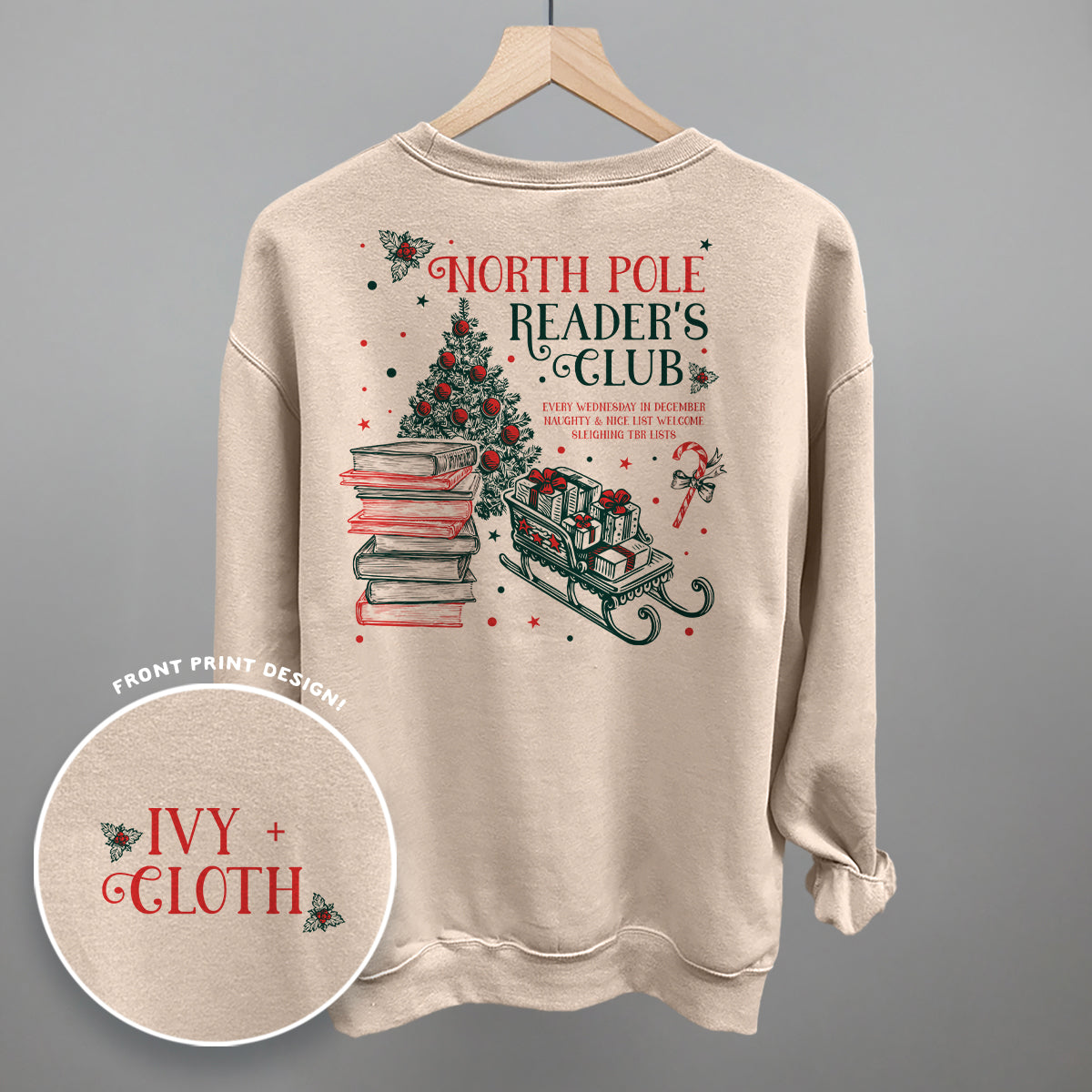 North Pole Reader'S Club (Back Print) T-Shirts