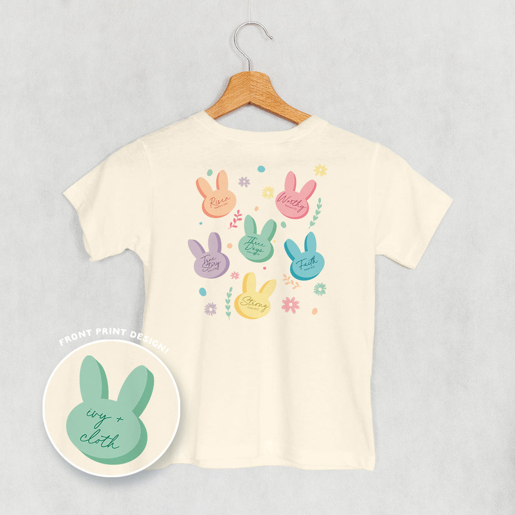 Pastel Bunny Bible Verses ( Back Print) T-Shirts