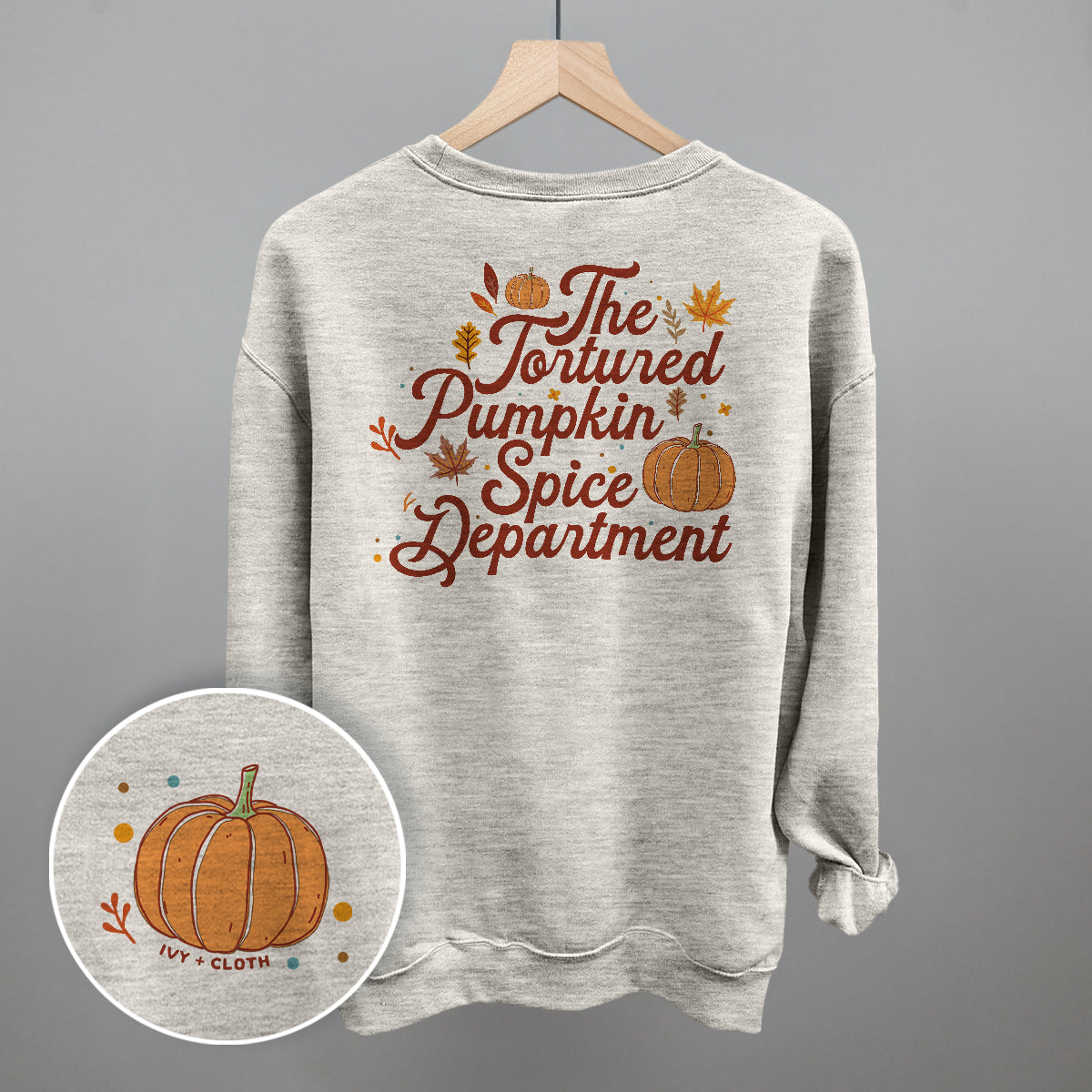 Tortured Pumpkin Spice Department (Back Print) T-Shirts