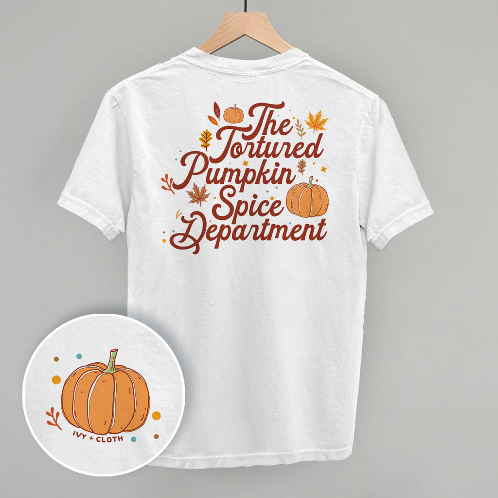 Tortured Pumpkin Spice Department (Back Print) T-Shirts