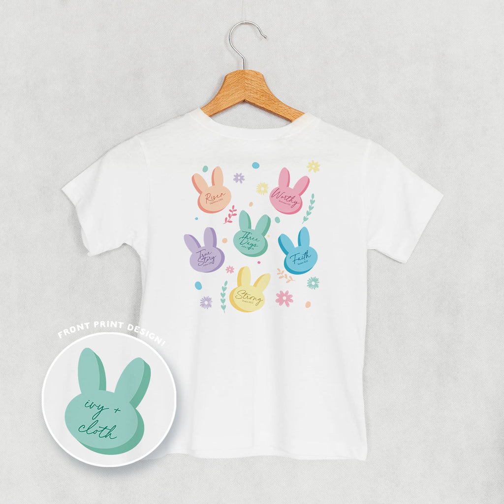 Pastel Bunny Bible Verses ( Back Print) T-Shirts
