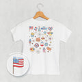 Patriotic Retro Doodles ( Back Print) T-Shirts