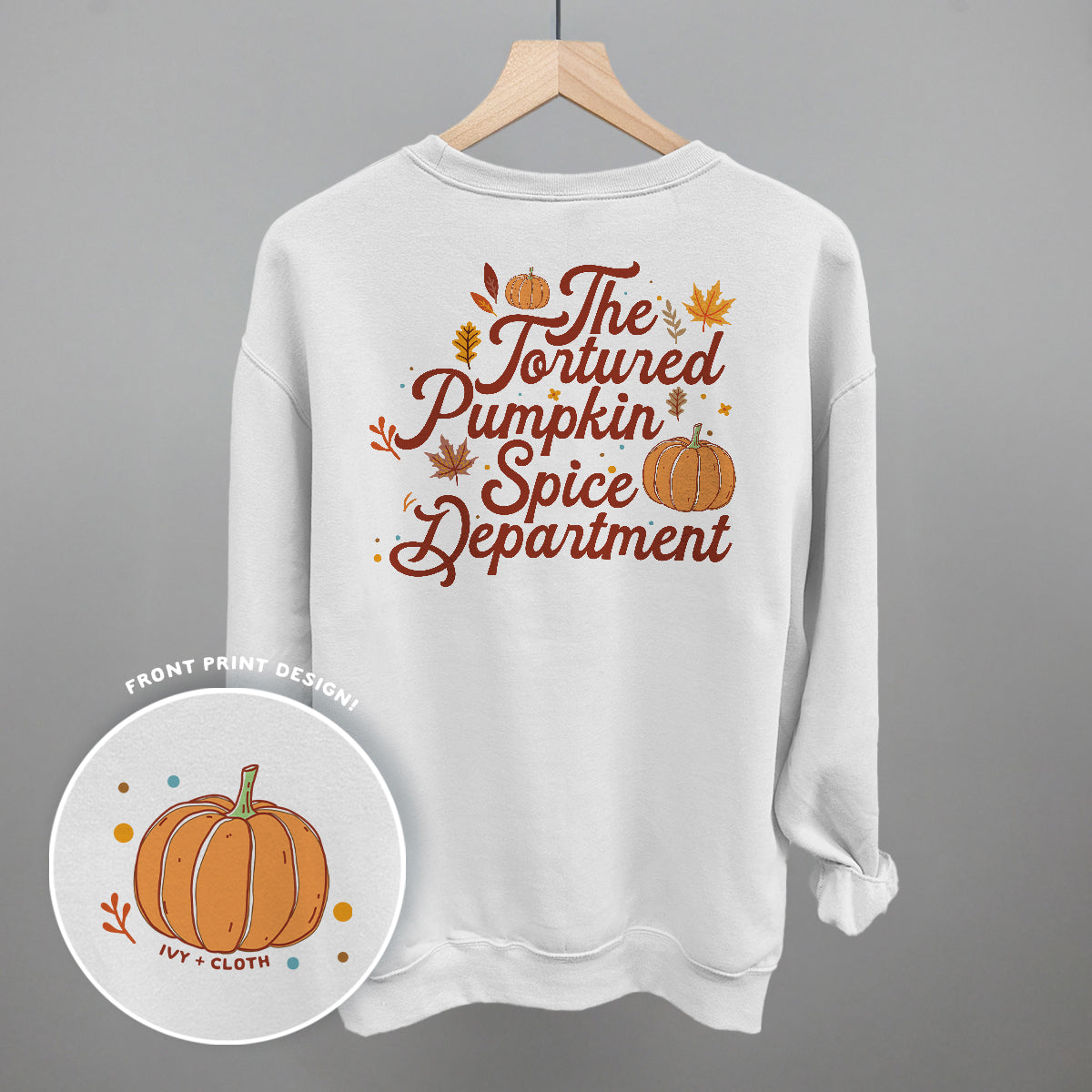 Tortured Pumpkin Spice Department (Back Print) T-Shirts