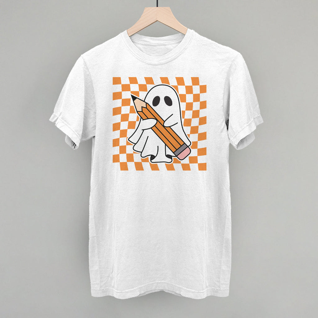 Pencil Ghost Trippy Checkerboard T-Shirts