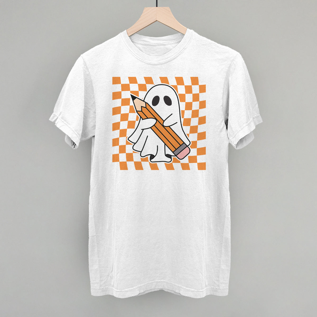 Pencil Ghost Trippy Checkerboard T-Shirts