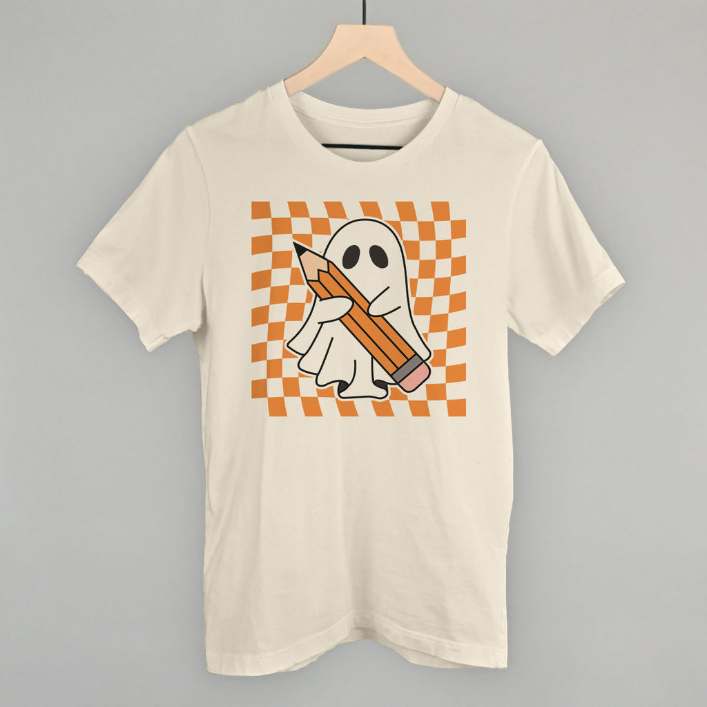 Pencil Ghost Trippy Checkerboard T-Shirts