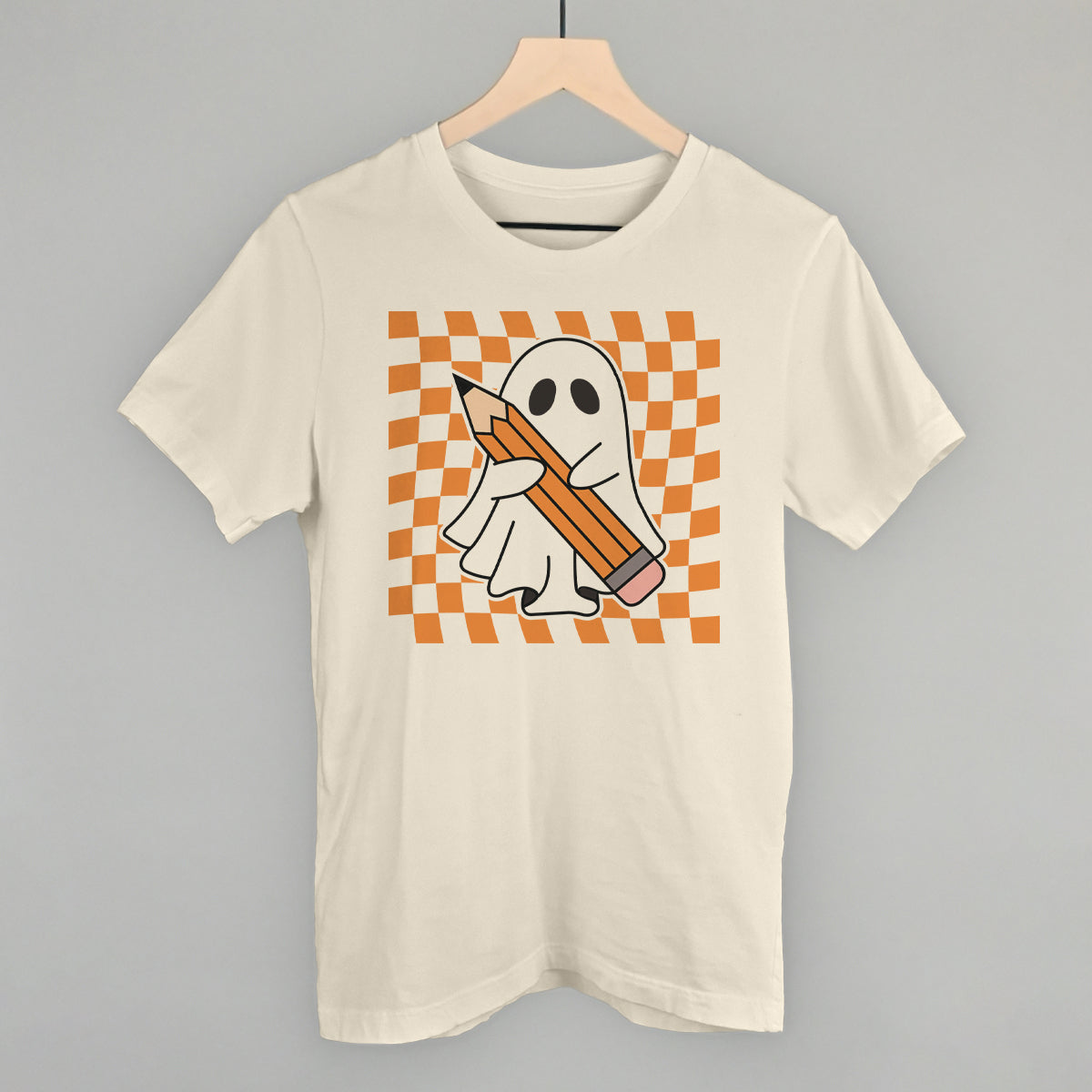 Pencil Ghost Trippy Checkerboard T-Shirts