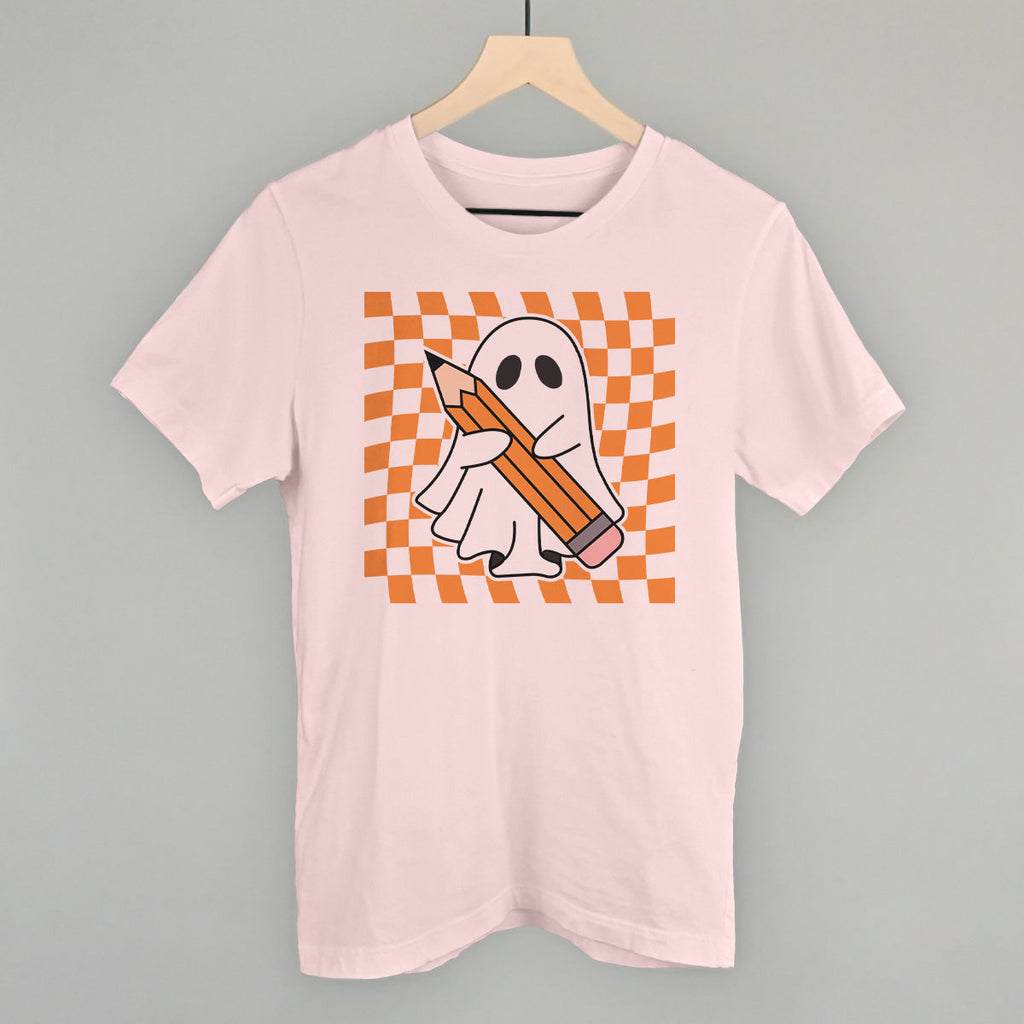 Pencil Ghost Trippy Checkerboard T-Shirts