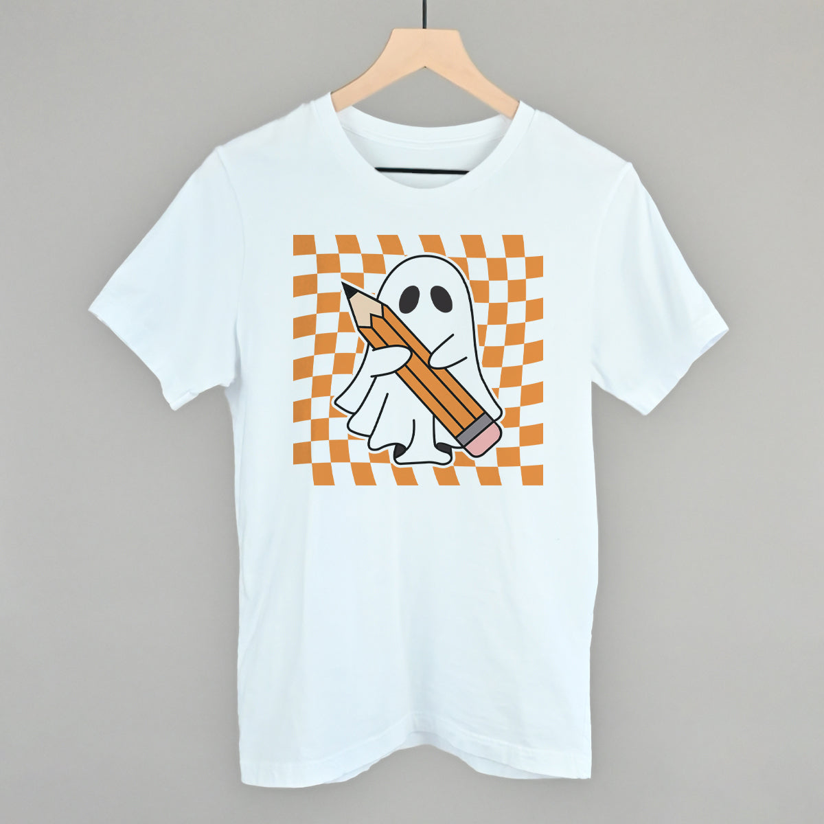 Pencil Ghost Trippy Checkerboard T-Shirts