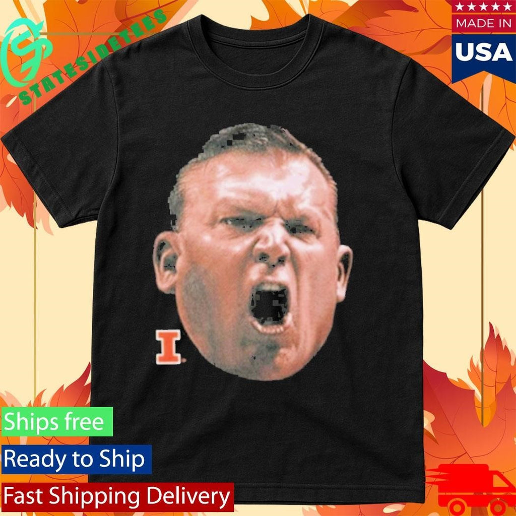 Illinois Bret Bielema Big Face Shirt Unisex , , , Long Sleeve Tee