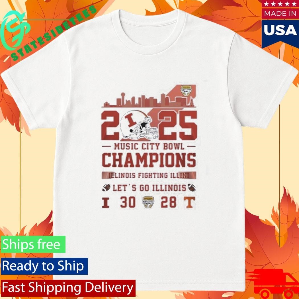 Illinois Football 2025 Music City Bowl Champions Let’s Go Illinois Shirt Unisex , , , Long Sleeve Tee