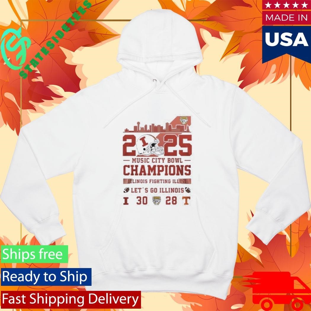 Illinois Football 2025 Music City Bowl Champions Let’s Go Illinois Shirt Unisex , , , Long Sleeve Tee