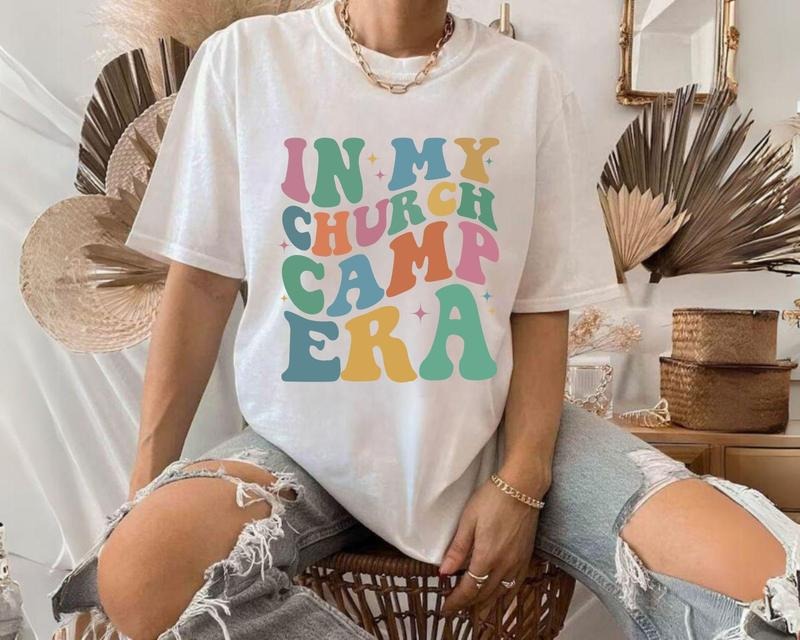 My Church Camp Era Shirt Summer Scout Shirt Camping Shirt Summer Vacation Shirt Retro Groovy Church Camp Shirt Camping Lover Shirt T-Shirts