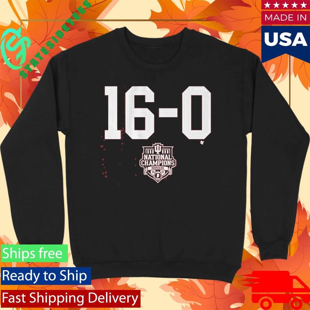 Indiana Football 16-0 2025 CFP National Champions Shirt Unisex , , , Long Sleeve Tee