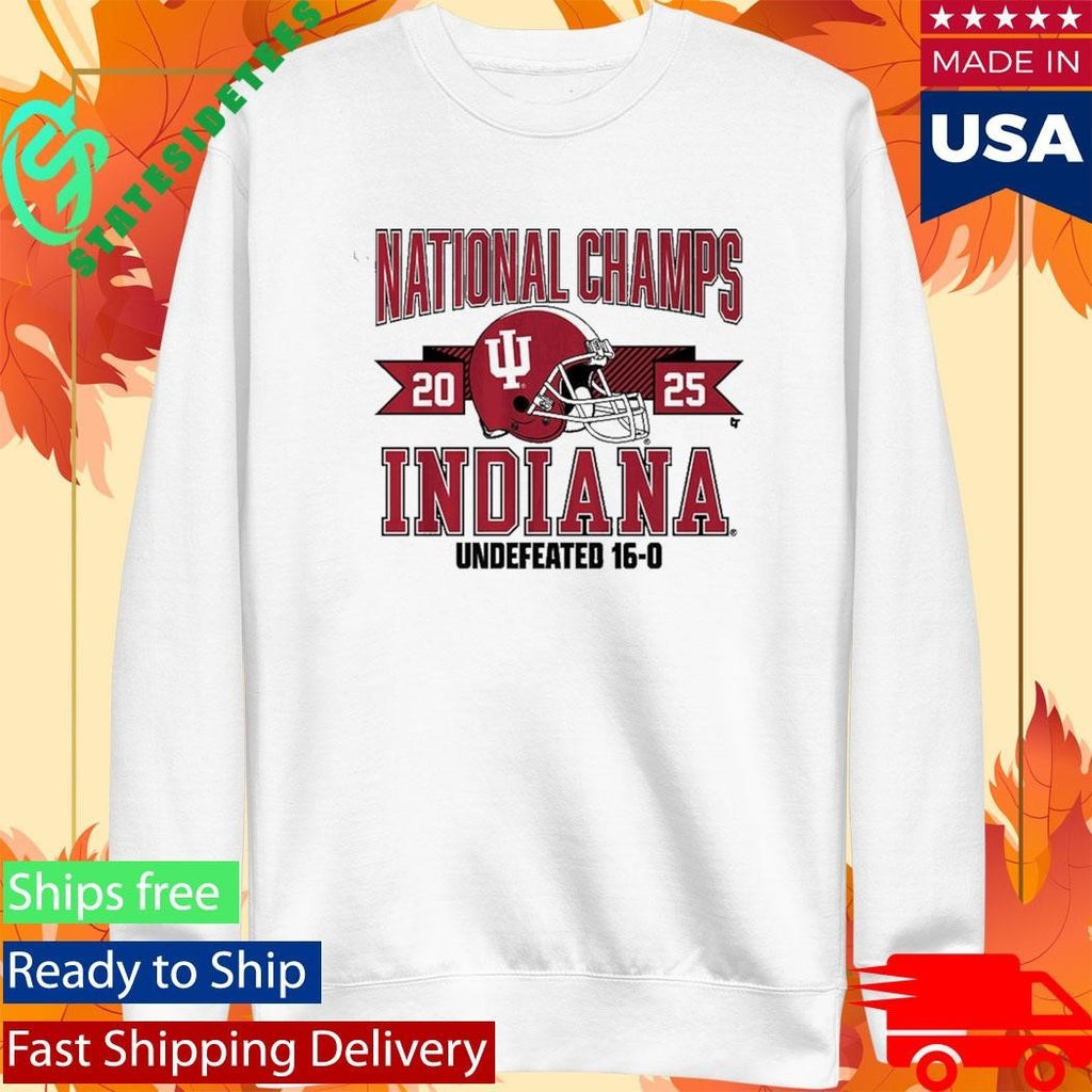 Indiana Football 2025 CFP National Champions Arched Helmet Shirt Unisex , , , Long Sleeve Tee