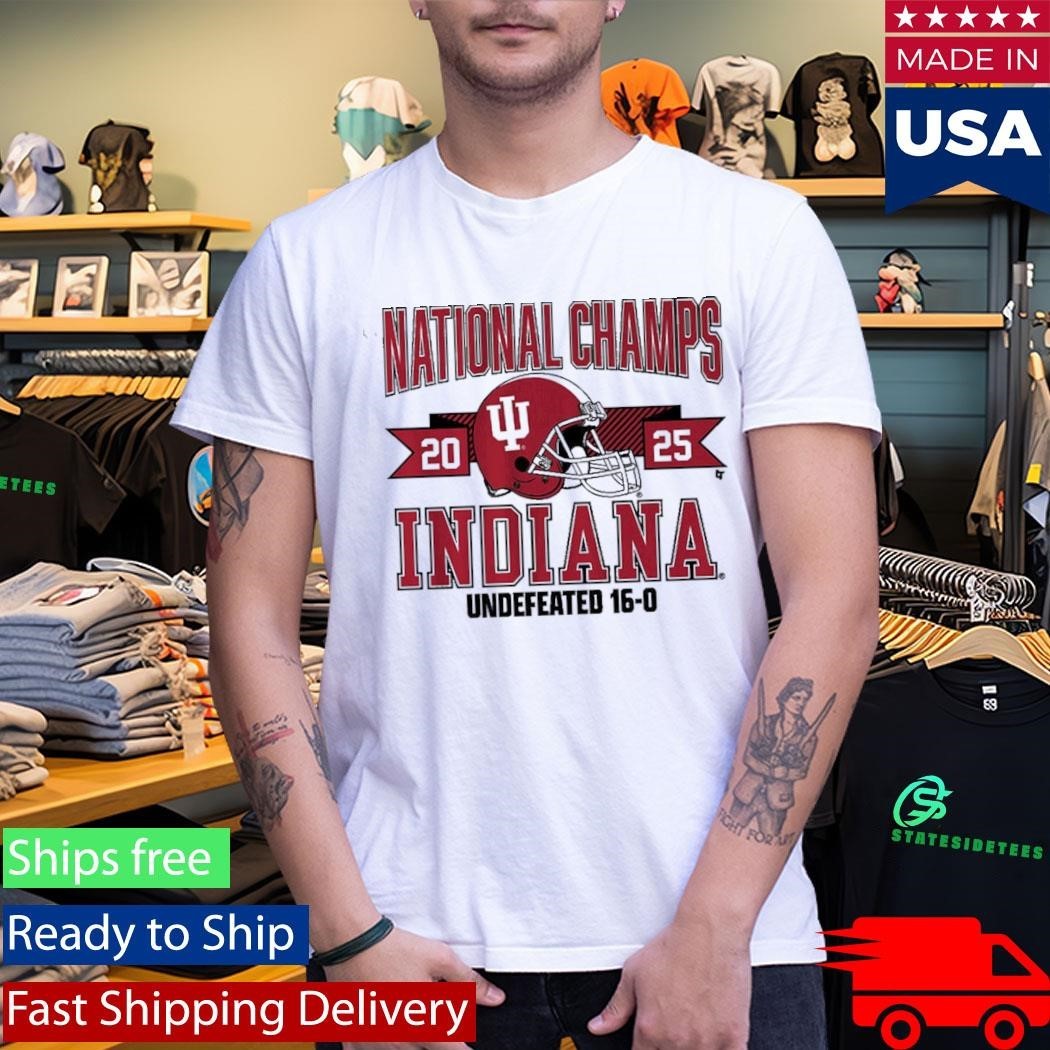 Indiana Football 2025 CFP National Champions Arched Helmet Shirt Unisex , , , Long Sleeve Tee