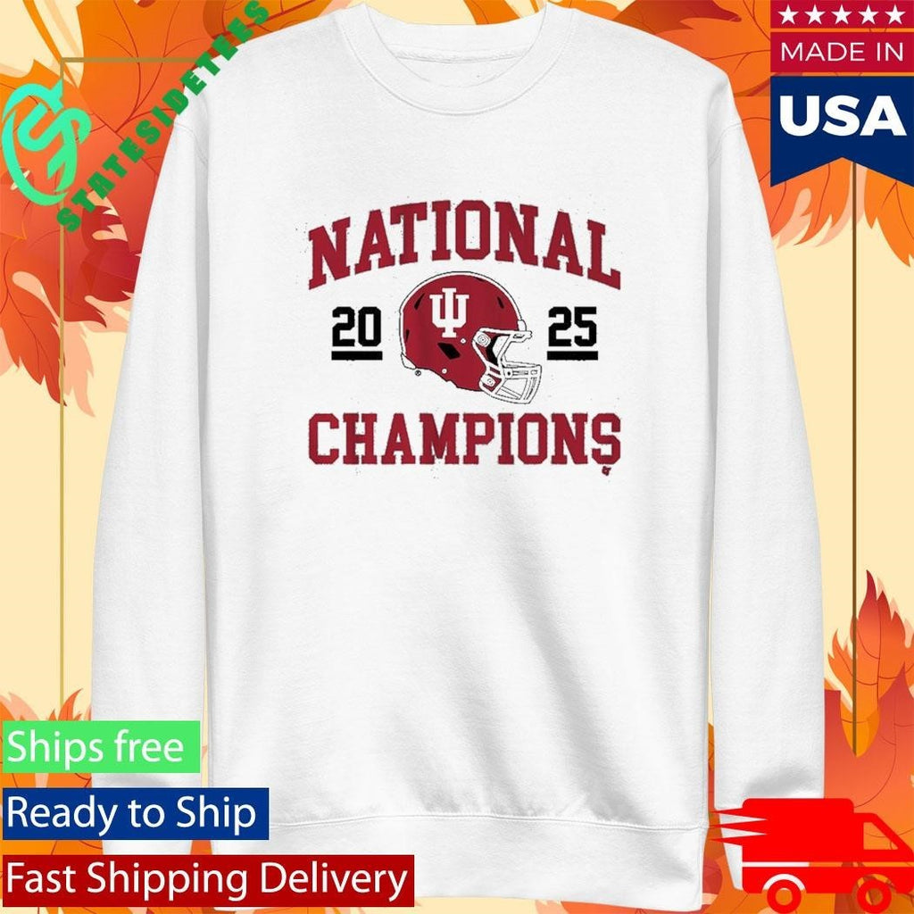 Indiana Football 2025 CFP National Champions Helmet Shirt Unisex , , , Long Sleeve Tee