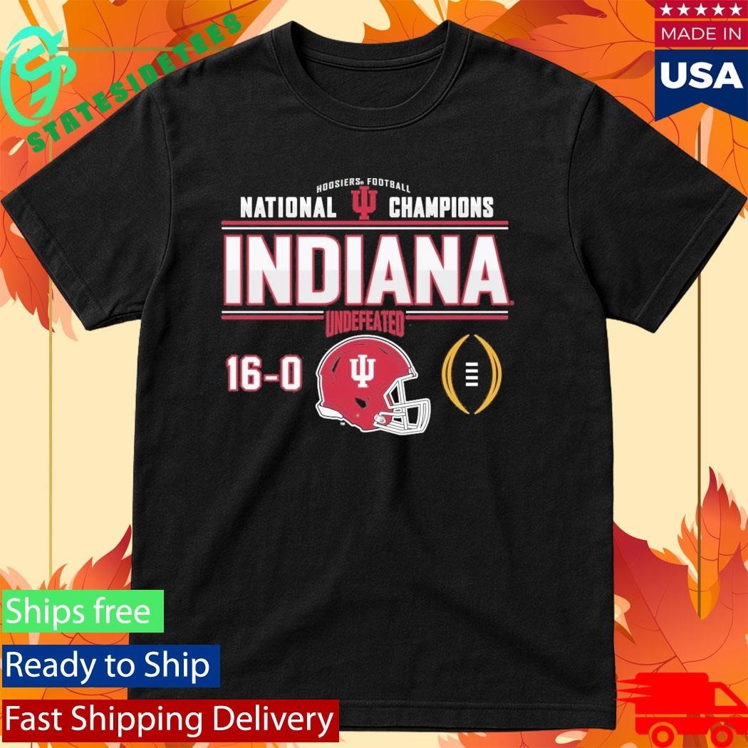 Indiana Football National Champions Undefeated 16-0 Two-Sided Schedule Shirt Unisex , , , Long Sleeve Tee