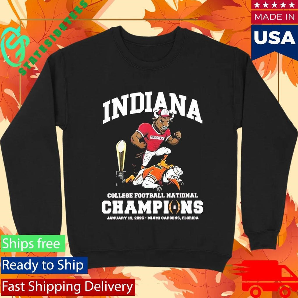Indiana University Hoosiers Cfp National Champions 2026 Mascot Shirt Unisex , , , Long Sleeve Tee