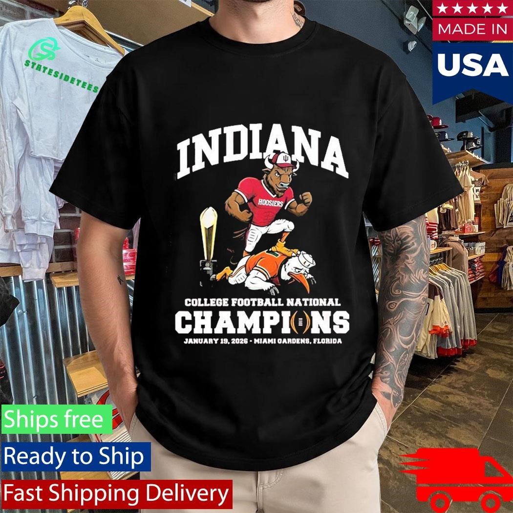 Indiana University Hoosiers Cfp National Champions 2026 Mascot Shirt Unisex , , , Long Sleeve Tee