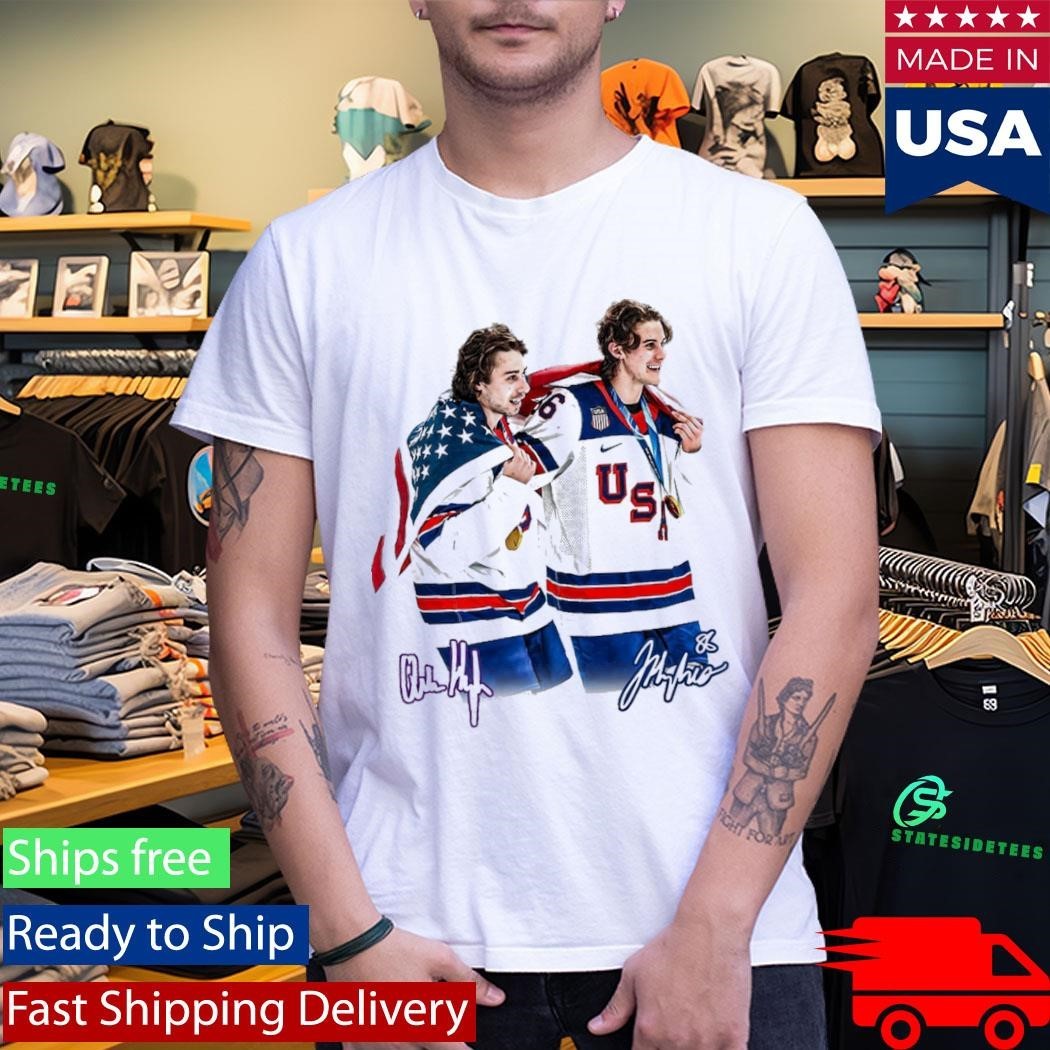 Jack Hughes And Quinn Hughes Brotherhood Usa Hockey 2026 Olympics Signature Shirt Unisex , , , Long Sleeve Tee