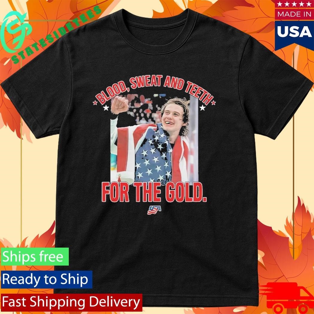 Jack Hughes Blood Sweat And Teeth For The Gold Shirt Unisex , , , Long Sleeve Tee