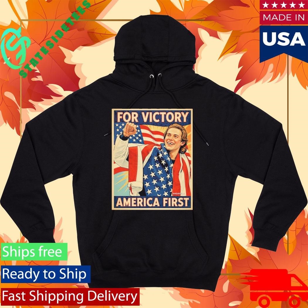 Jack Hughes Teeth Gold Champion Olympic Winter 2026 For Victory America First Shirt Unisex , , , Long Sleeve Tee