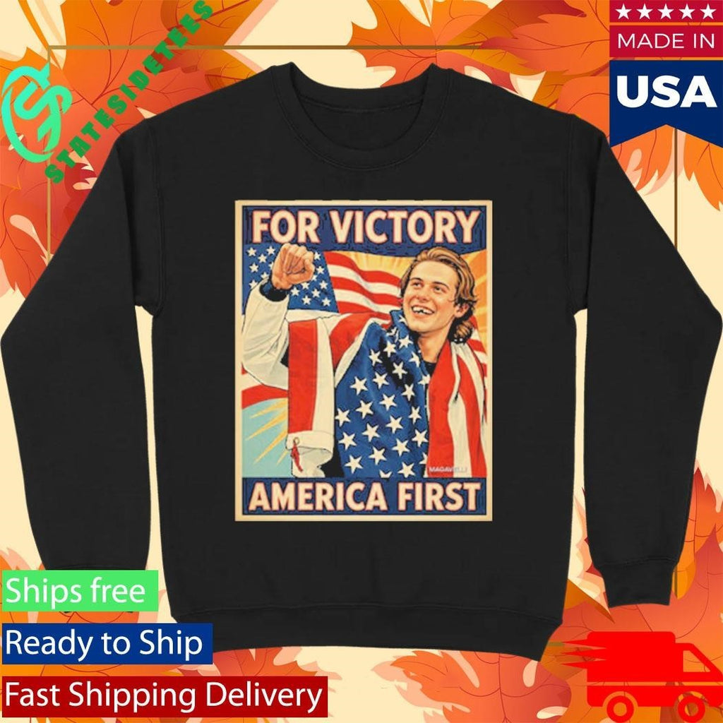 Jack Hughes Teeth Gold Champion Olympic Winter 2026 For Victory America First Shirt Unisex , , , Long Sleeve Tee