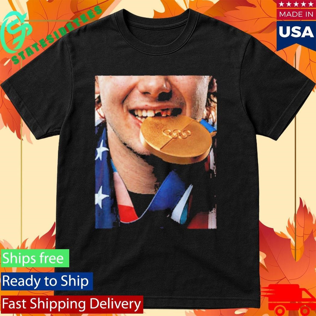 Jack Hughes Teeth Gold Medal USA Team Hockey Champion Olympic Winter 2026 Shirt Unisex , , , Long Sleeve Tee