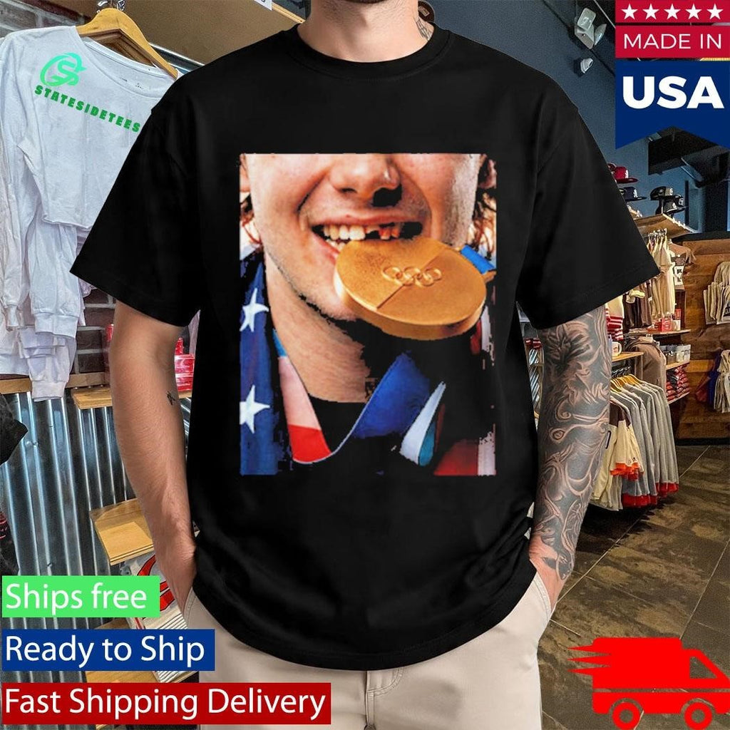 Jack Hughes Teeth Gold Medal USA Team Hockey Champion Olympic Winter 2026 Shirt Unisex , , , Long Sleeve Tee