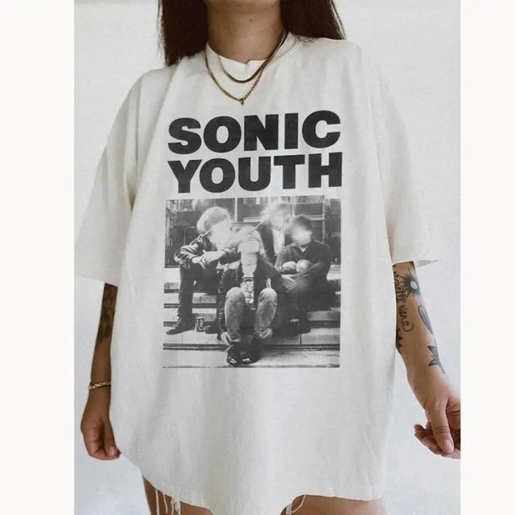 Janieren Shirts Sonic Shirt Rock Band Sonic Bad Moon Rising T-Shirts