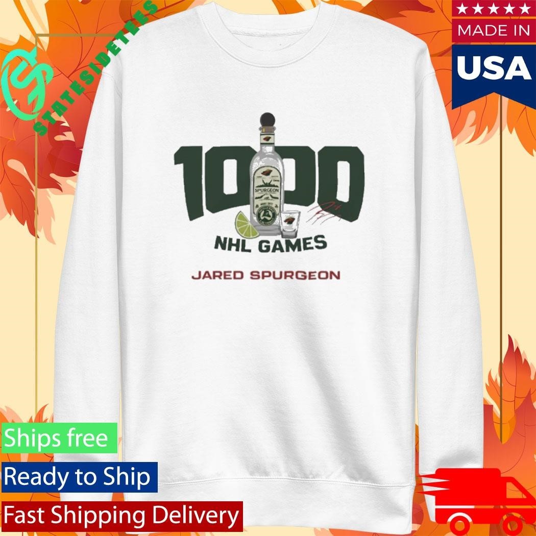Jared Spurgeon 1000 nhl Games Shirt Unisex , , , Long Sleeve Tee