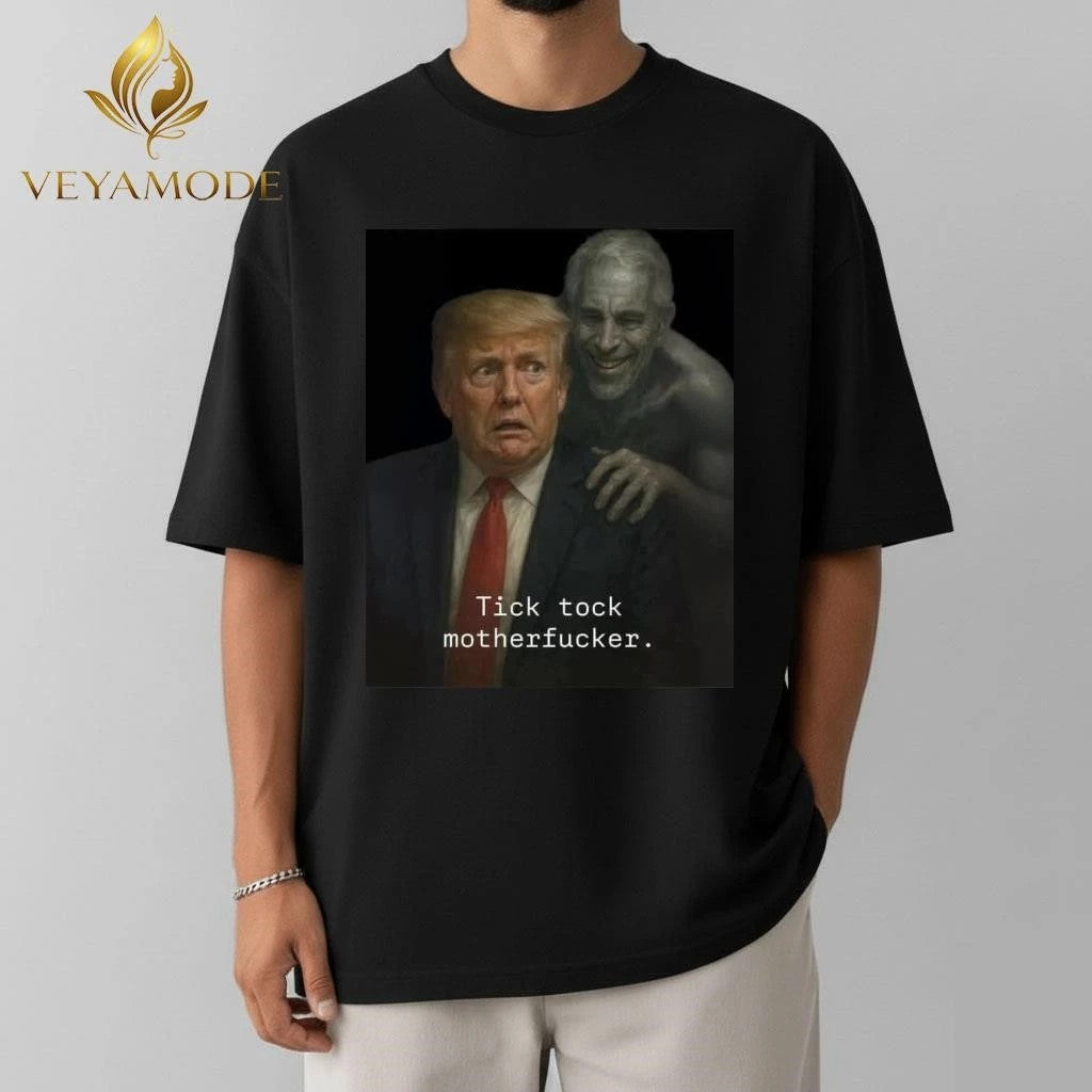 Jeffrey Epstein ghost with Trump tick tock motherfucker tee Unisex , , , Long Sleeve Tee