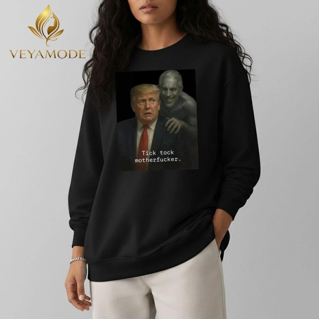 Jeffrey Epstein ghost with Trump tick tock motherfucker tee Unisex , , , Long Sleeve Tee