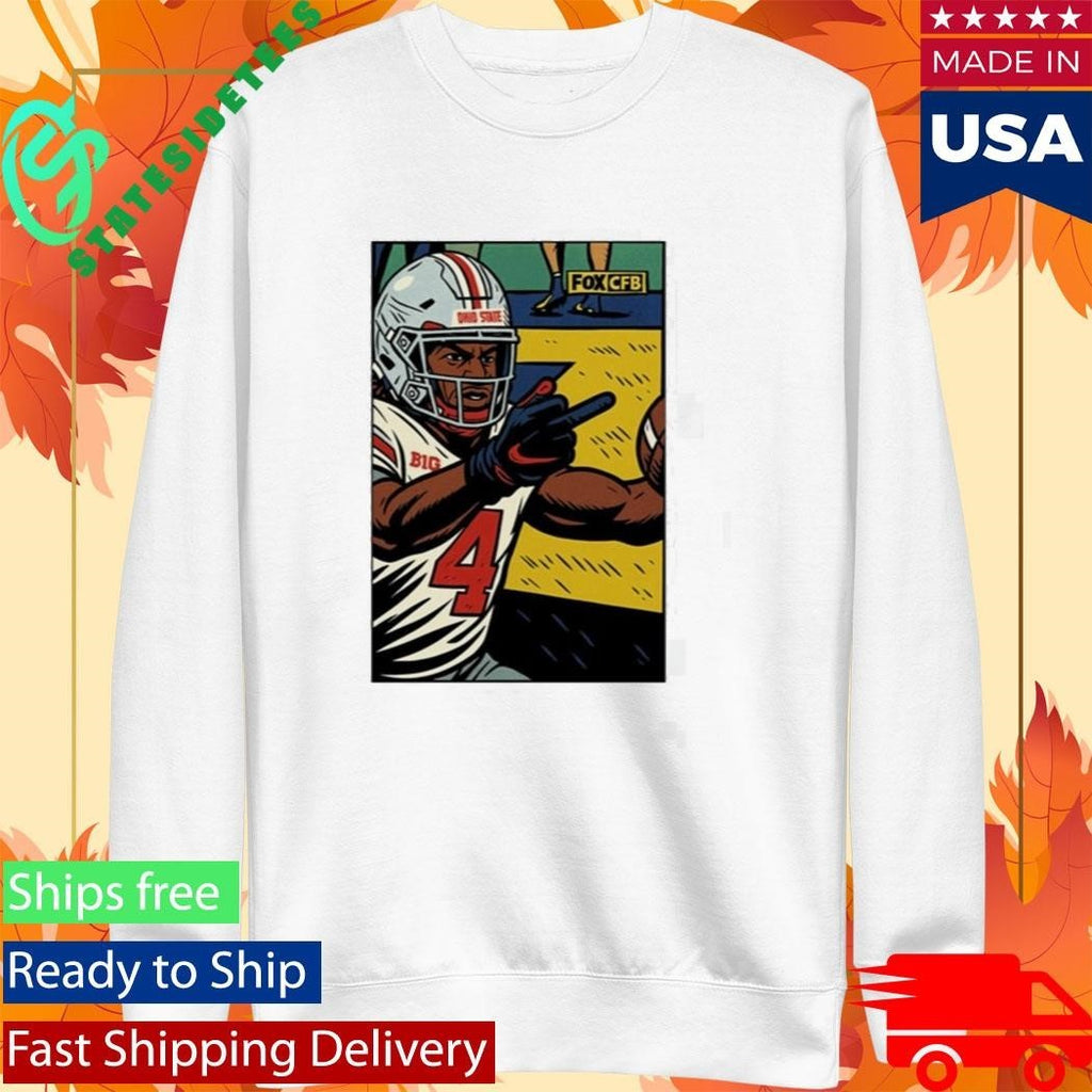 Jeremiah Smith Flips Off Michigan Fan Shirt Unisex , , , Long Sleeve Tee