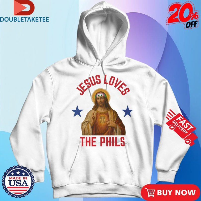 Jesus Loves The Phils Philadelphia Phillies Heart Bell Unisex , , , Long Sleeve Tee