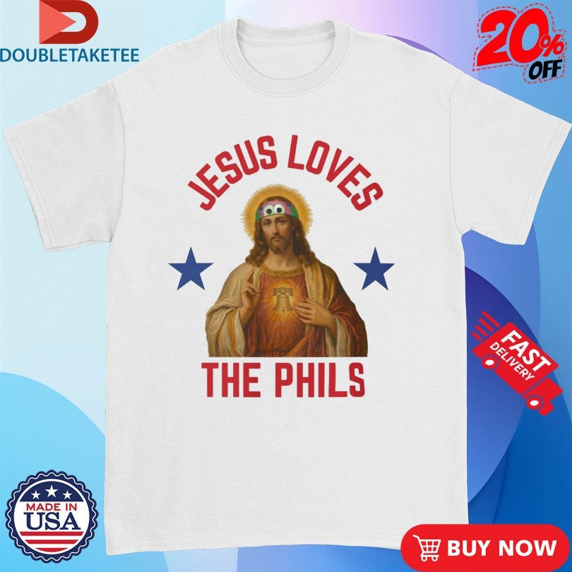 Jesus Loves The Phils Philadelphia Phillies Heart Bell Unisex , , , Long Sleeve Tee
